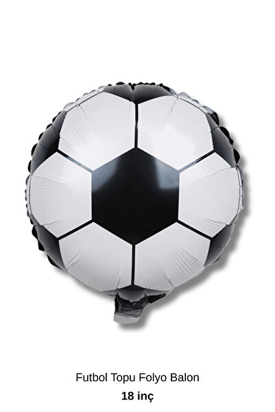 Bunloon Futbol Topu Desenli Folyo Balon 18 İnç Siyah Beyaz