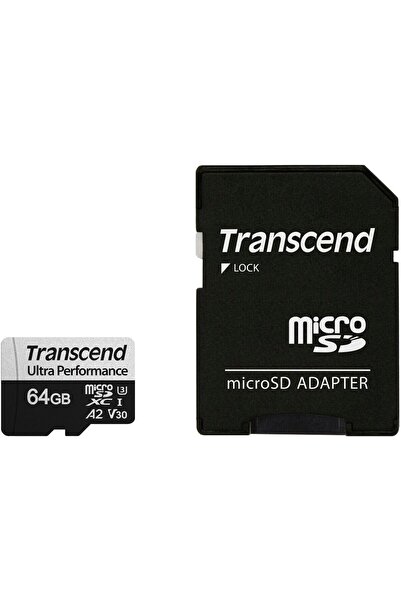 Transcend microSDXC 340S 64GB Class 10 UHS-I U3 A2 Memory Card