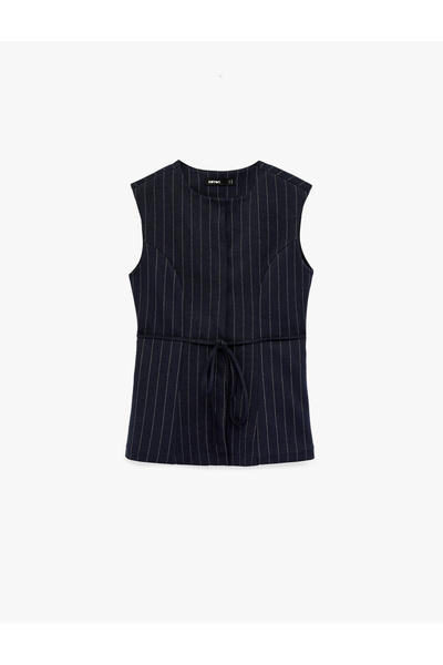 Koton Crew Neck Belted Striped Vest