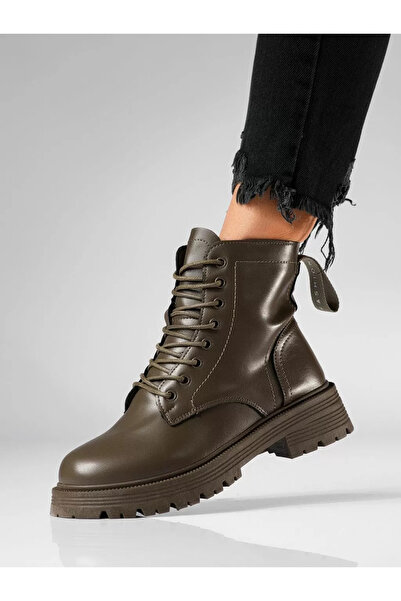 Zaira Women's khaki boots made of eco- Leather Myra #20162 - 39