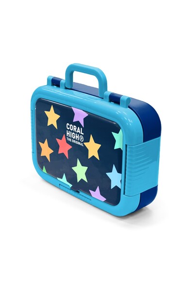 Coral High Kids Lacivert Renkli Yıldız Desenli Paslanmaz Çelik Beslenme Kabı 39109