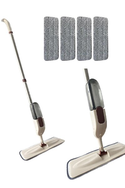 SEDOA Spin Mop Sprey Mop Deterjan Hazneli 4 Adet Moplu Spreyli Temizlik Paspası
