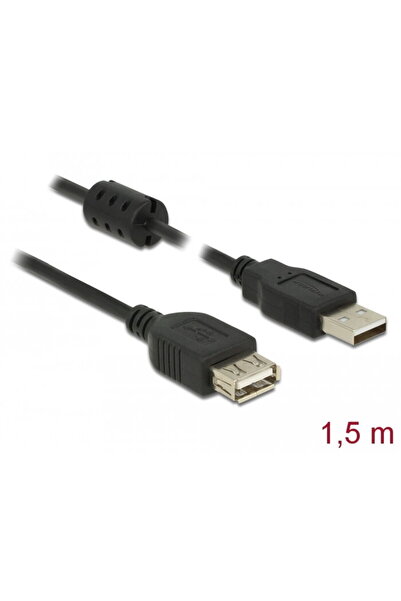 DELOCK USB 2.0 Tip-A mascul > USB 2.0 Tip-A mamă 1,5 m negru