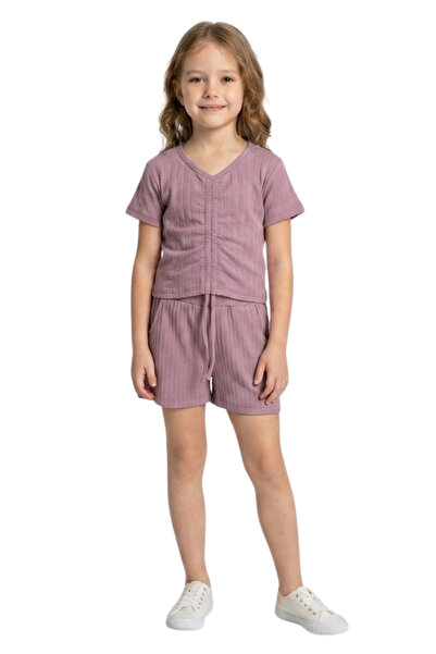 CRASSİ Set pentru fete cu pantaloni scurți din țesătură creponată