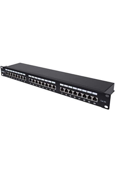 Intellinet Panou de patch-uri FTP Cat6a cu 24 de porturi, negru