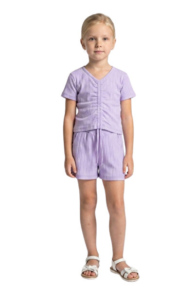 CRASSİ Set pentru fete cu pantaloni scurți din țesătură creponată