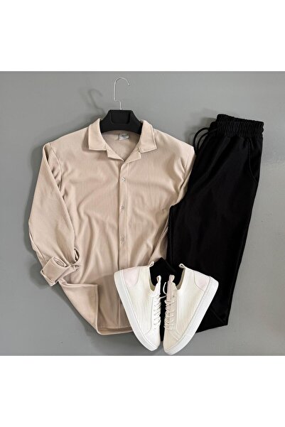 WENMİNG Men's Corduroy Suit Pants Shirt Bottom Top Combination