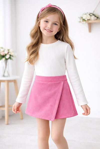 My Lusa baby wear Süet Dokulu Kruvaze Kesim Kız Çocuk Etek Şort – Şık & Rahat...