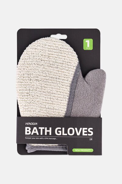 Muy Mucho Bath Gloves, Grey