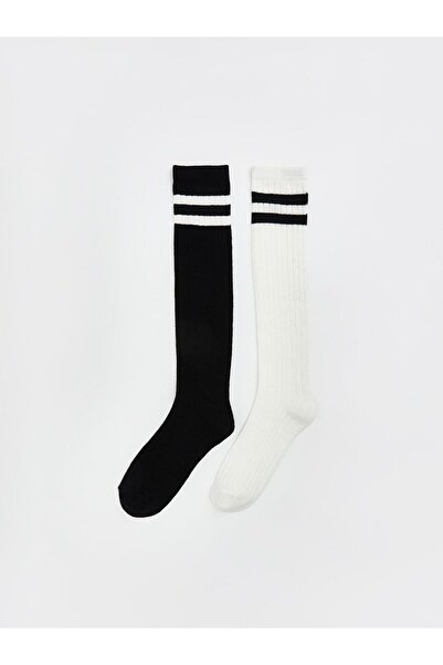 LC Waikiki Striped Girl's Knee Socks 2 Pack