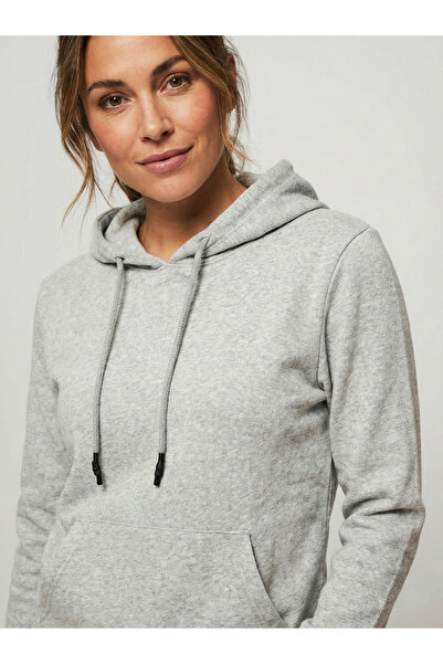 NEW JOURNAL Women's Gray Two-Thread Hooded Sweatshirt Nj91