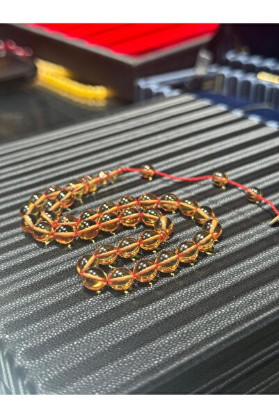 Septemmart Transparent Yellow Fire Amber Prayer Beads 6X9 mm Transparent Deli...