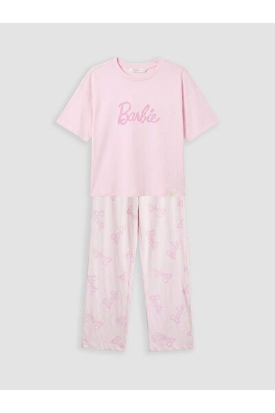 LC Waikiki Crew Neck Barbie Printed Women's Pajama Set