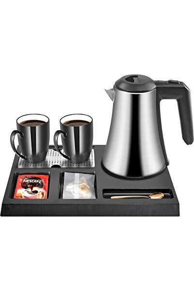 D LC Electric Kettle with Cups, 1000 Watts, 0.8L Capacity, 360° Swivel Base, ...