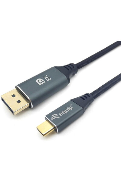EQUIP Cablu USB-C la DisplayPort 8K 60Hz 2,00m Negru