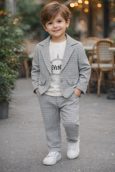 Yalçınoğlu Kids Стилен 3-компонентен комплект за момчета на възраст 3-6 годин...