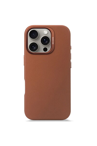 decoded Husă spate din piele pentru iPhone 16 Pro | Maro deschis