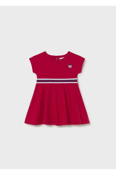 MAYORAL Baby Girl Marine Combed Cotton Dress Red