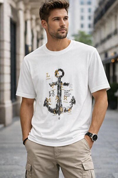 ALnama Men's T-shirt with writing and in colors