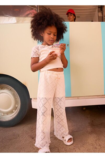 MAYORAL Pantaloni cu șireturi pentru fete, bej