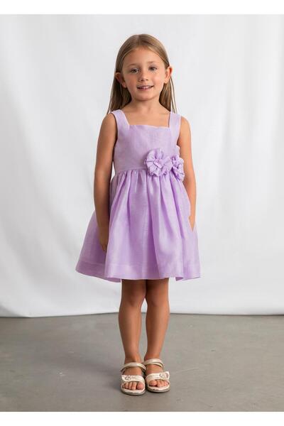 MAYORAL Κοριτσίστικο λινό φόρεμα μωβ