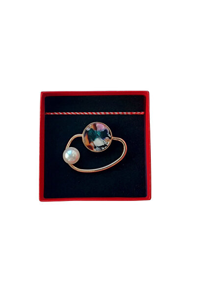 Abundo Elegant martisor brooch, Abstract Galaxy Pearl