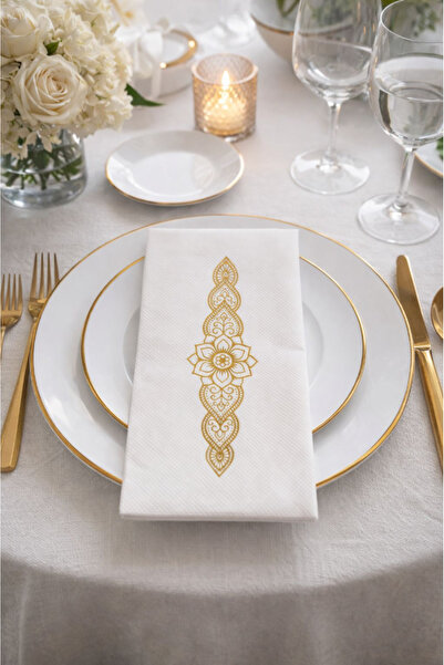 AYGÖREN HOME Zarif Desenli 50'lı Kutusuz Kağıt Airsoft Peçete