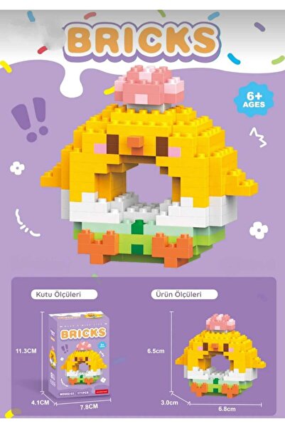 JHTshop Donut Chick Model Character Figure 3D Building Toys
