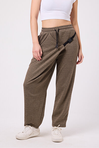 Superbluemexico Women's Street Style Belted Baggy Pants