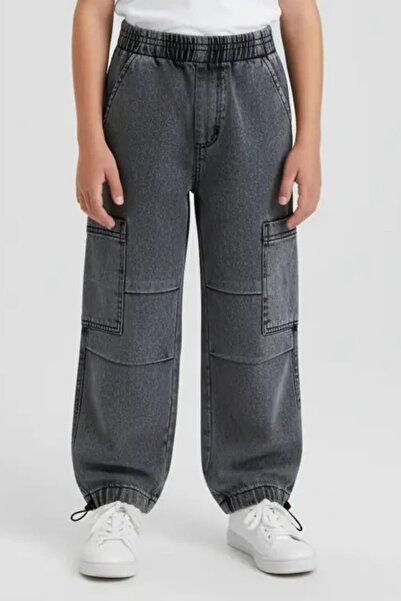 ww waka waka kids store Blugi pentru copii cu talie elastică și buzunar cargo...