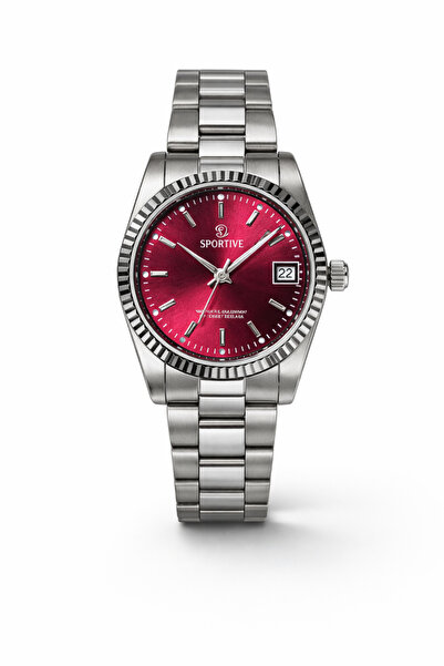SHINELUC Brand Model Burgundy Dial Steel Women's Watch