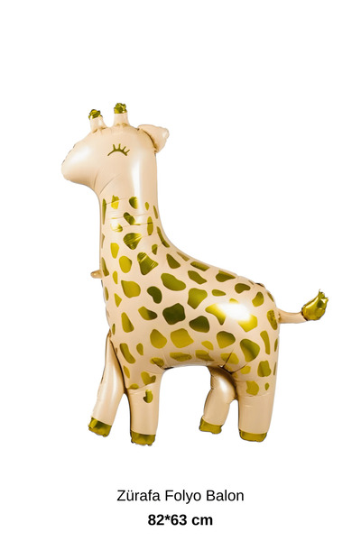 Bunloon Safari Giraffe Shaped Foil Balloon 82×63 cm Gold Detailed Party Decor...