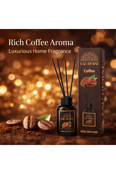 Eau Dubai Difuzor Aromaterapie Coffee, 110 ml, cu bețișoare, Parfum de Cafea,...