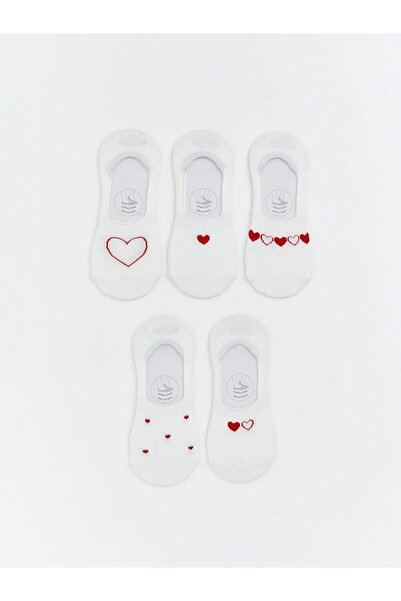 LC Waikiki Heart Patterned Women's Ballerina Socks 5-Pack