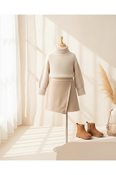 My Lusa baby wear Süet Dokulu Kruvaze Kesim Kız Çocuk Etek Şort – Şık & Rahat...