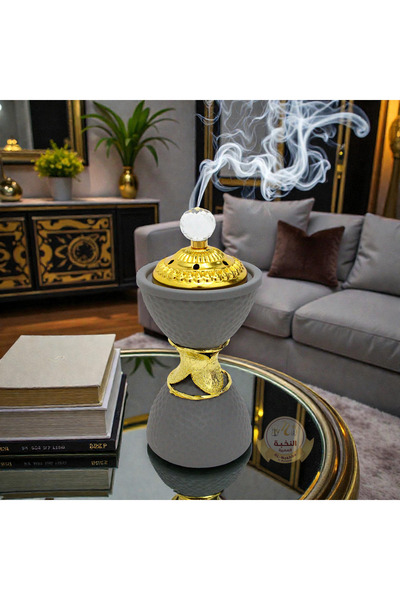 Al Nokhba حامل مبخرة على شكل مخروطي، حامل ذهبي للبخور
