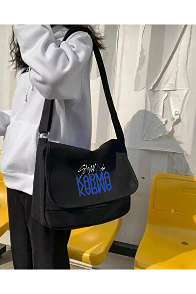 Toum Kpop Series Stray Kids Printed Unisex Black Messenger Bag