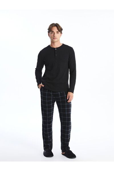 LC Waikiki Standard Pattern Plaid Fleece Pajama Bottom