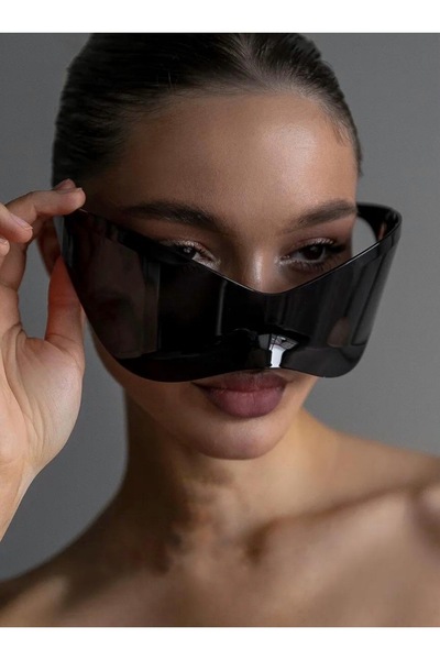 La Saade Cyber Icon Sunglasses – Modern Shield Shape, Statement Design Sungla...