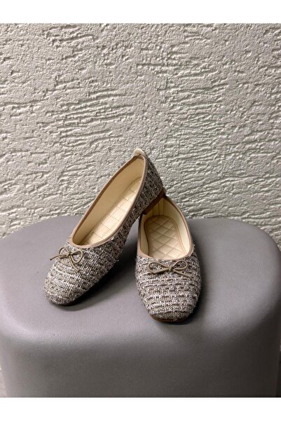 Beyond Women's Mink Tweed Fabric Bowknot Ballerinas 1cm Byndlck01