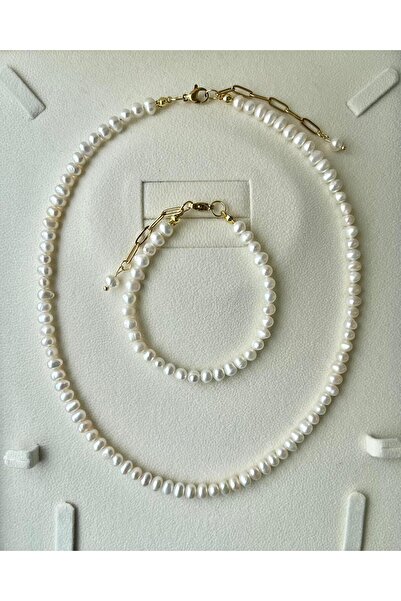 eyla collection Premium Kalite İnci Set - Kolye & Bileklik