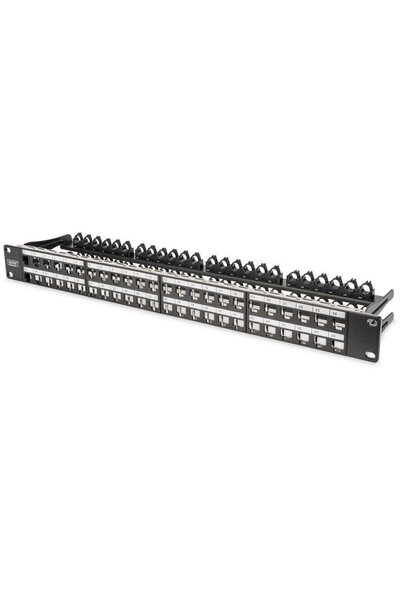 Assmann Patch Panel 1HE 48-Port Cat6a Ecranat Negru