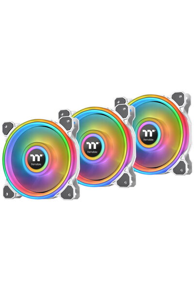 THERMALTAKE Riing Quad 14 RGB TT Ediție Premium - Pachet de 3, Alb, 140mm