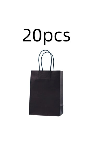 Choice54 16×12×6 سم أسود - 20 قطعة أكياس تسوق ملونة للحلوى، 10 قطع أكياس هداي...