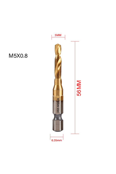 Choice4 مثقاب لولبي مركب ذهبي M5X0.8، مثقاب لولبي، مثقاب لولبي لماكينة لولبية...