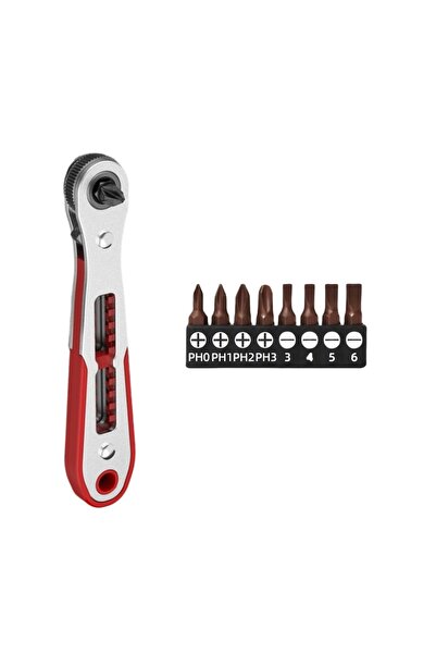 Choice5 PRO-RED B9PCS Set Right Angle Screwdriver Set Mini Ratcheting 90 Degr...