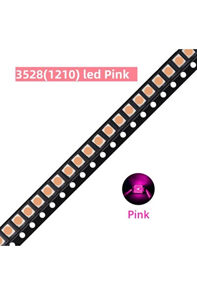 Choice5 100 قطعة من رقائق LED SMD 3528، لون وردي (طرفان)، ألوان دافئة، ألوان:...