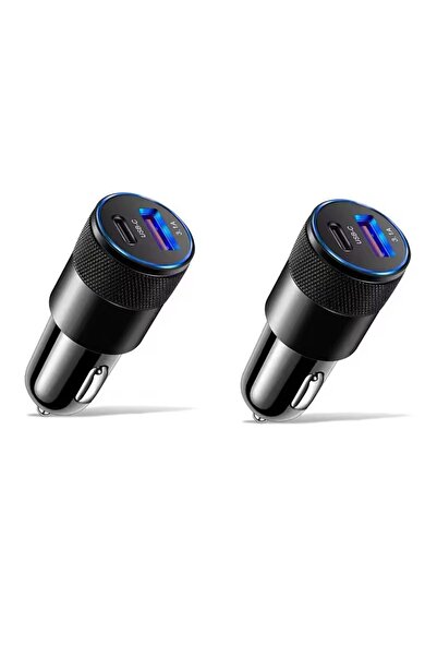 Choice1 شاحن سيارة USB أسود اللون بقوة 3.1 أمبير، نوع C، شاحن سريع للهاتف، مح...