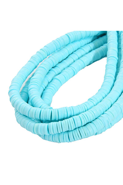 Choice21 6mm Light Blue 6mm 350Pcs Handmade Flat Round Polymer Clay Beads Chi...