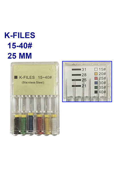 Choice7 ملفات أسنان من الفولاذ المقاوم للصدأ K-1540-25، ملفات K، ملفات H، ملف...